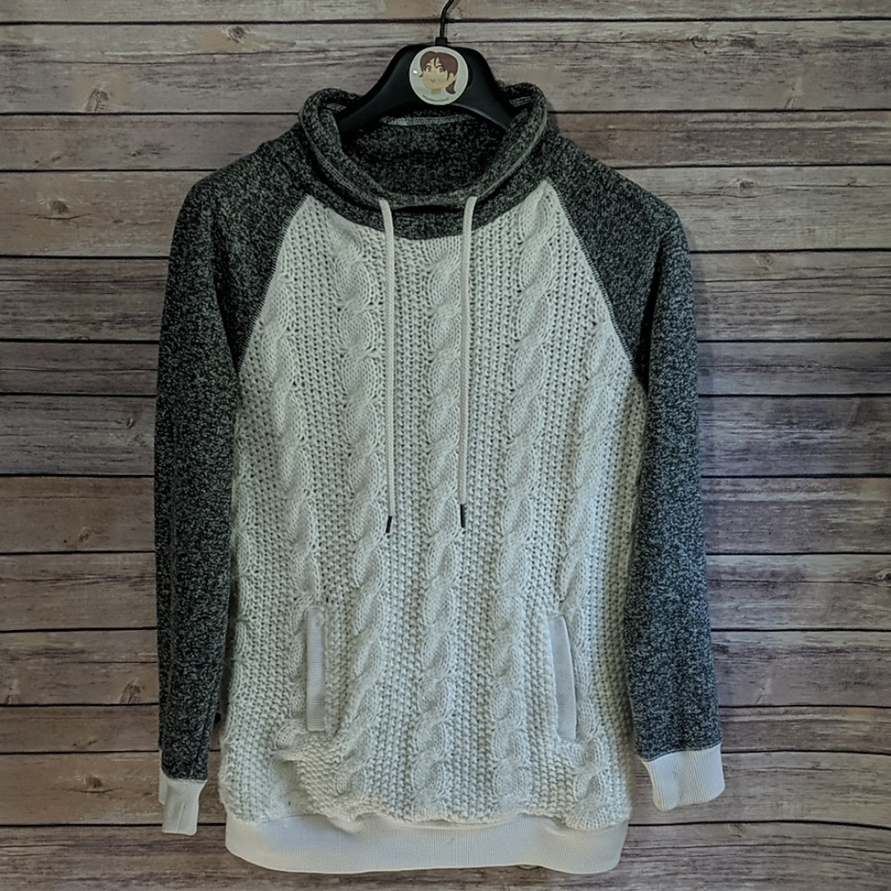 Point Zero Pullover Knitted Sweater w Drawstring
